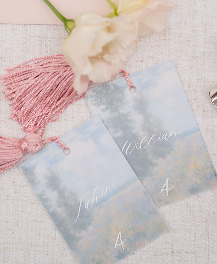 escort cards with vellum